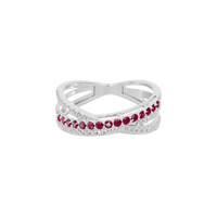 Ruby Parallel Band - Lab Diamond Ring
