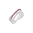 Ruby Parallel Band - Lab Diamond Ring