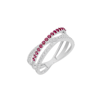 Ruby Parallel Band - Lab Diamond Ring