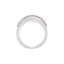Ruby Parallel Band - Lab Diamond Ring