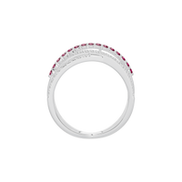Ruby Parallel Band - Lab Diamond Ring