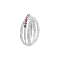 Ruby Parallel Band - Lab Diamond Ring