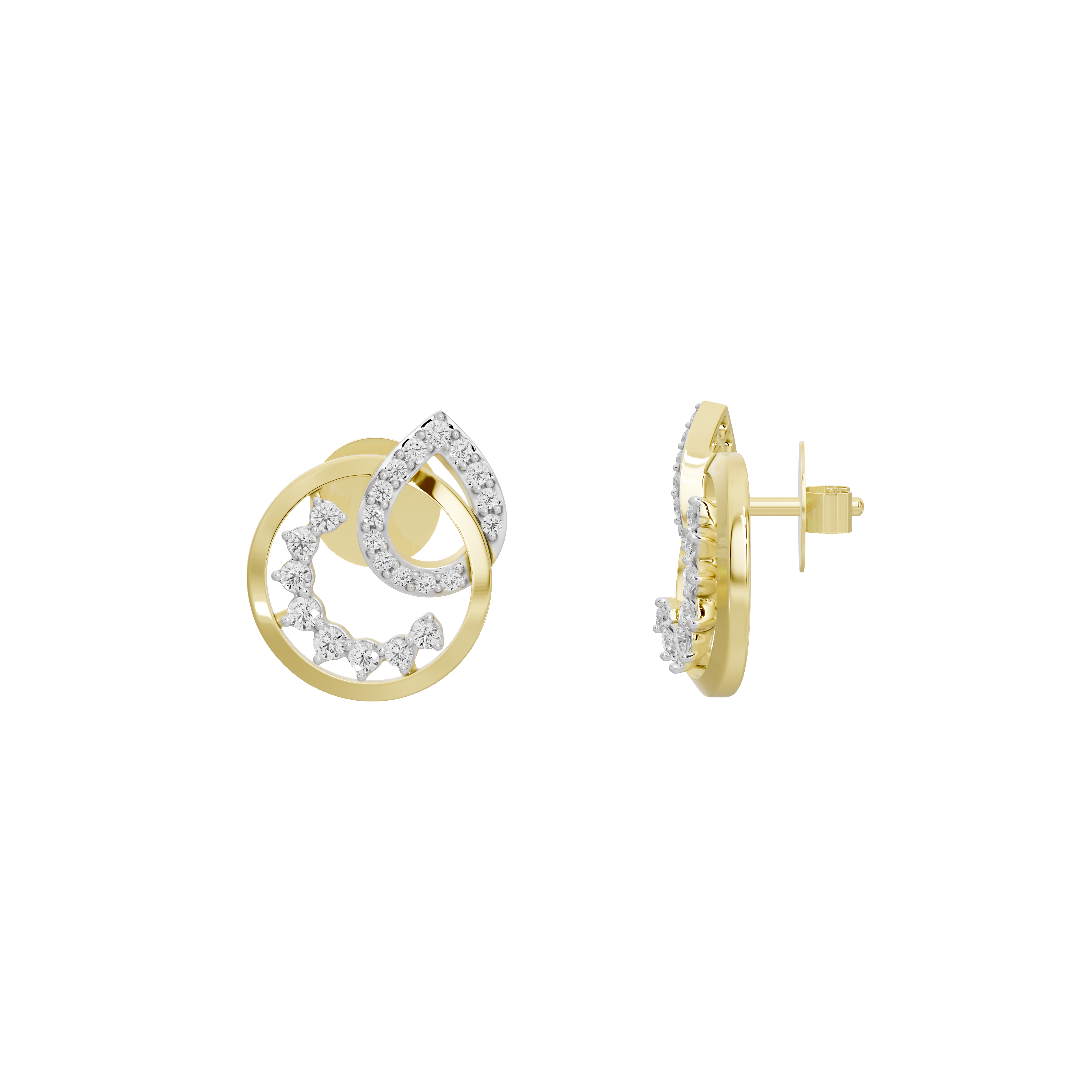 Halo Swirl - Lab Diamond Earrings