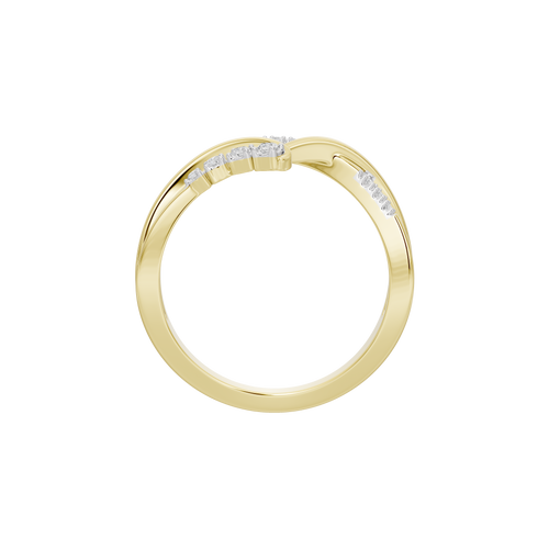 Yellow gold vermeil lab diamond ring with pavé side sparkle strip