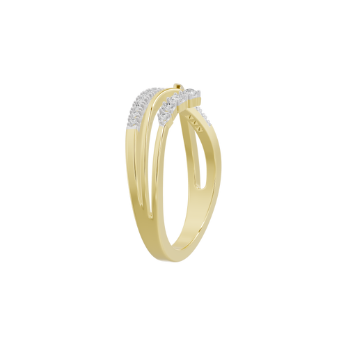 Yellow gold vermeil lab diamond ring with openwork crown-like center