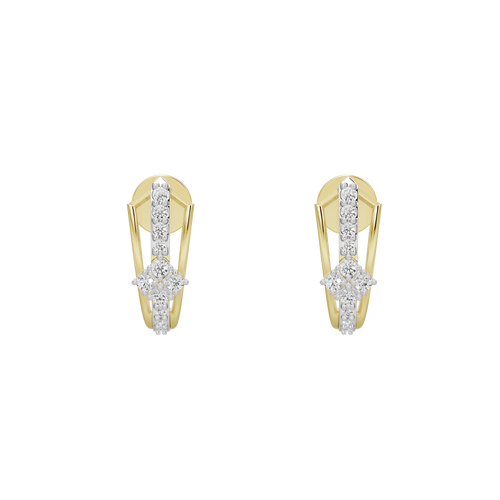 Axis Crown Hoops  - Lab Diamond Earrings