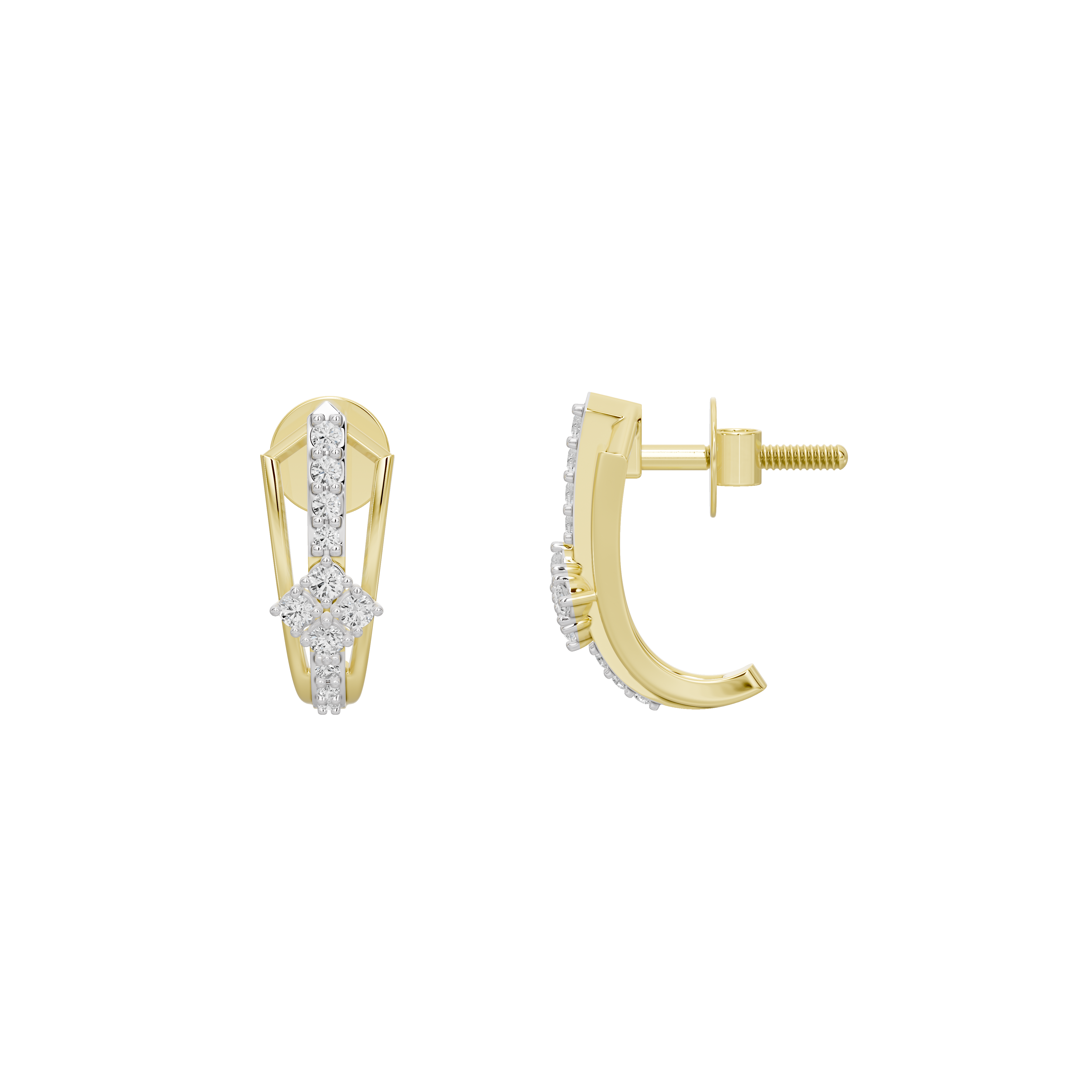 Axis Crown Hoops  - Lab Diamond Earrings