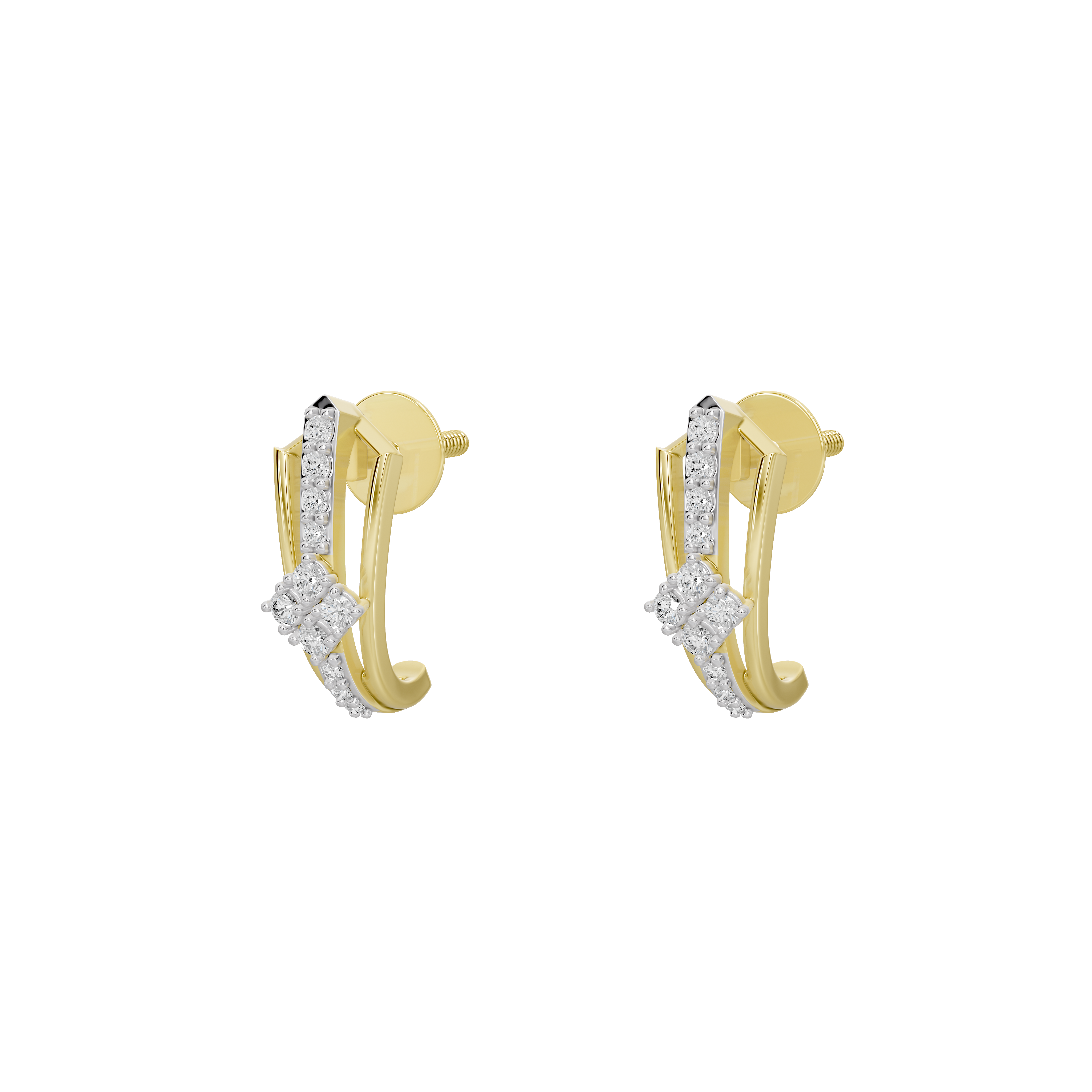 Axis Crown Hoops  - Lab Diamond Earrings