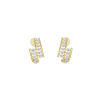 Dual Glide Hoops  - Lab Diamond Earrings