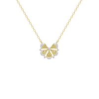 Golden Petal Bow - Lab Diamond Necklace