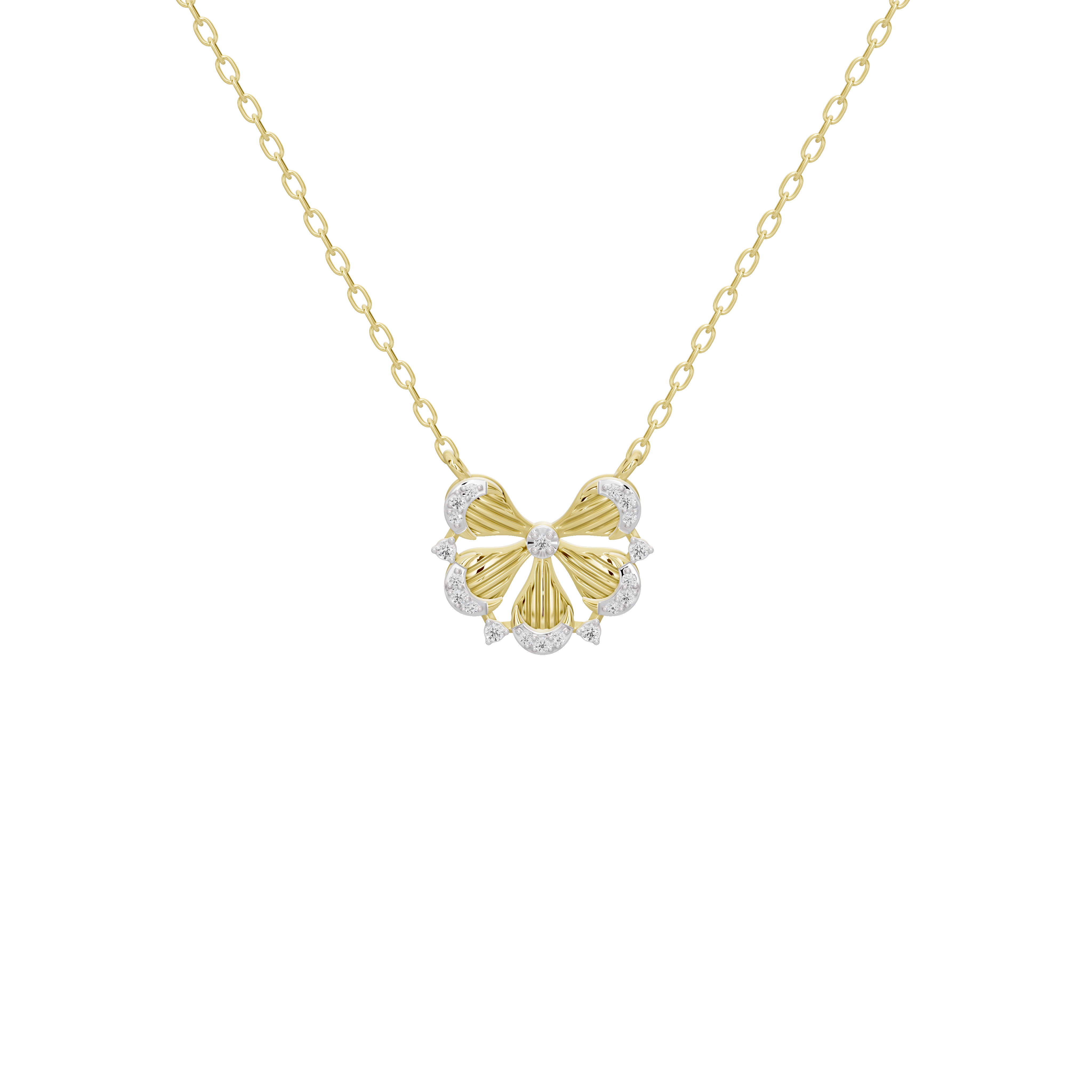 Golden Petal Bow Necklace