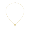 Golden Petal Bow - Lab Diamond Necklace