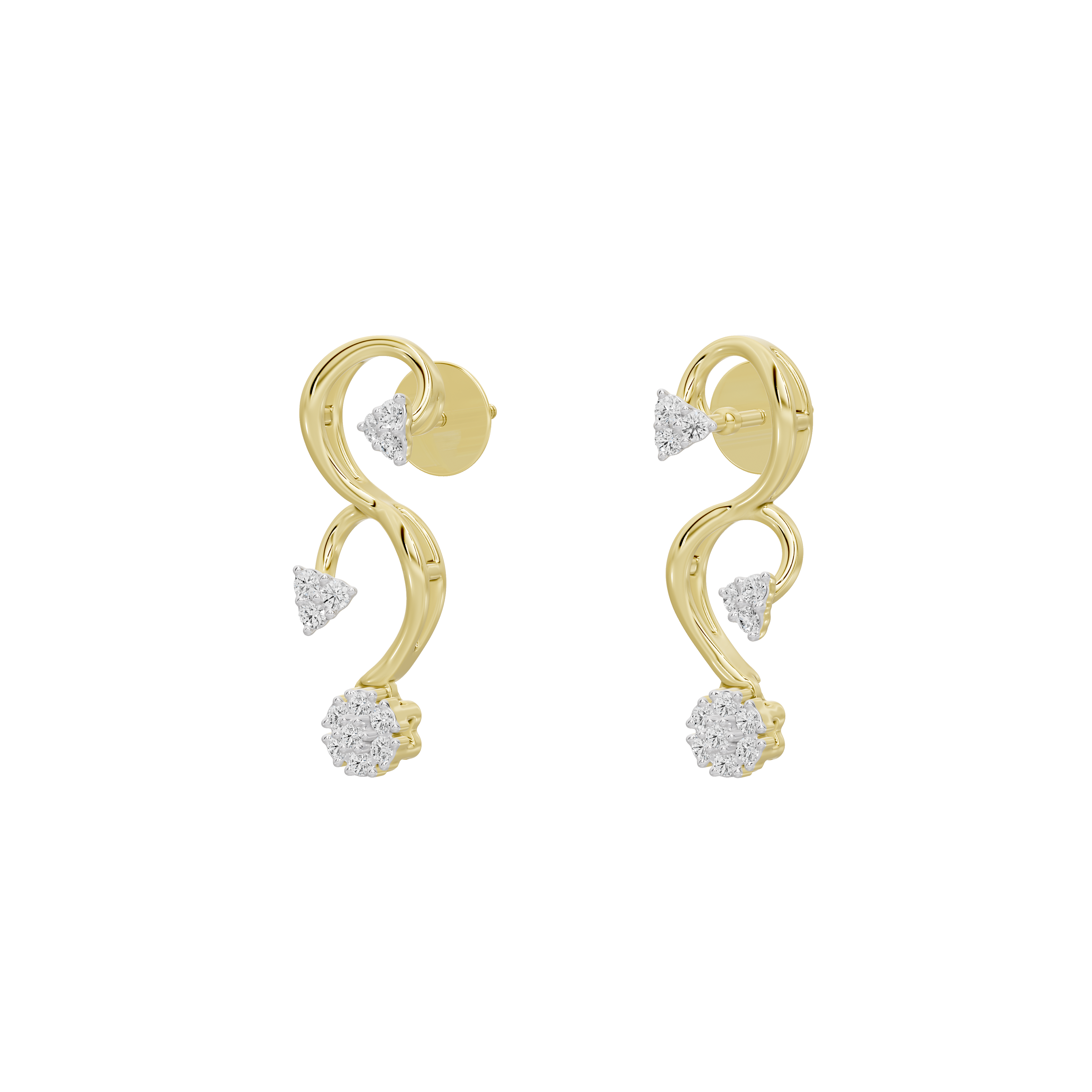 The Calligraphy Vine - Lab Diamond Earrings