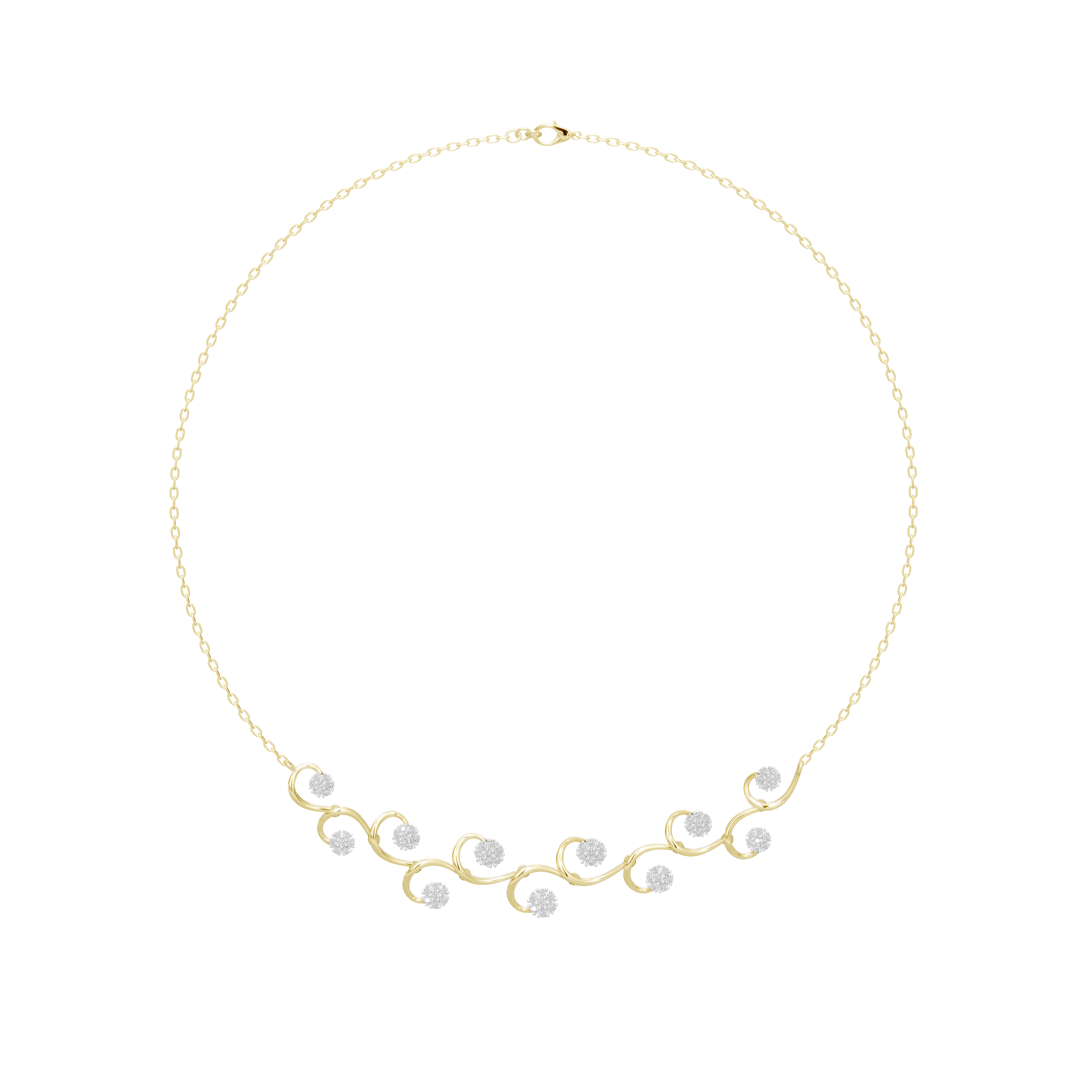 The Calligraphy Vine - Lab Diamond Necklace
