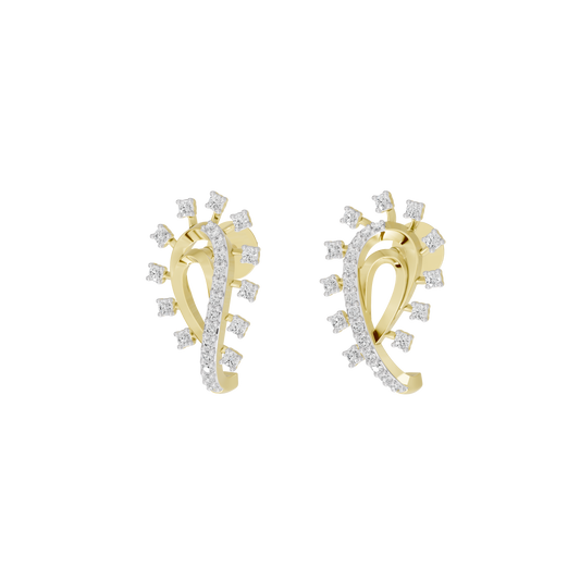 Pair of yellow gold vermeil teardrop diamond hoop earrings