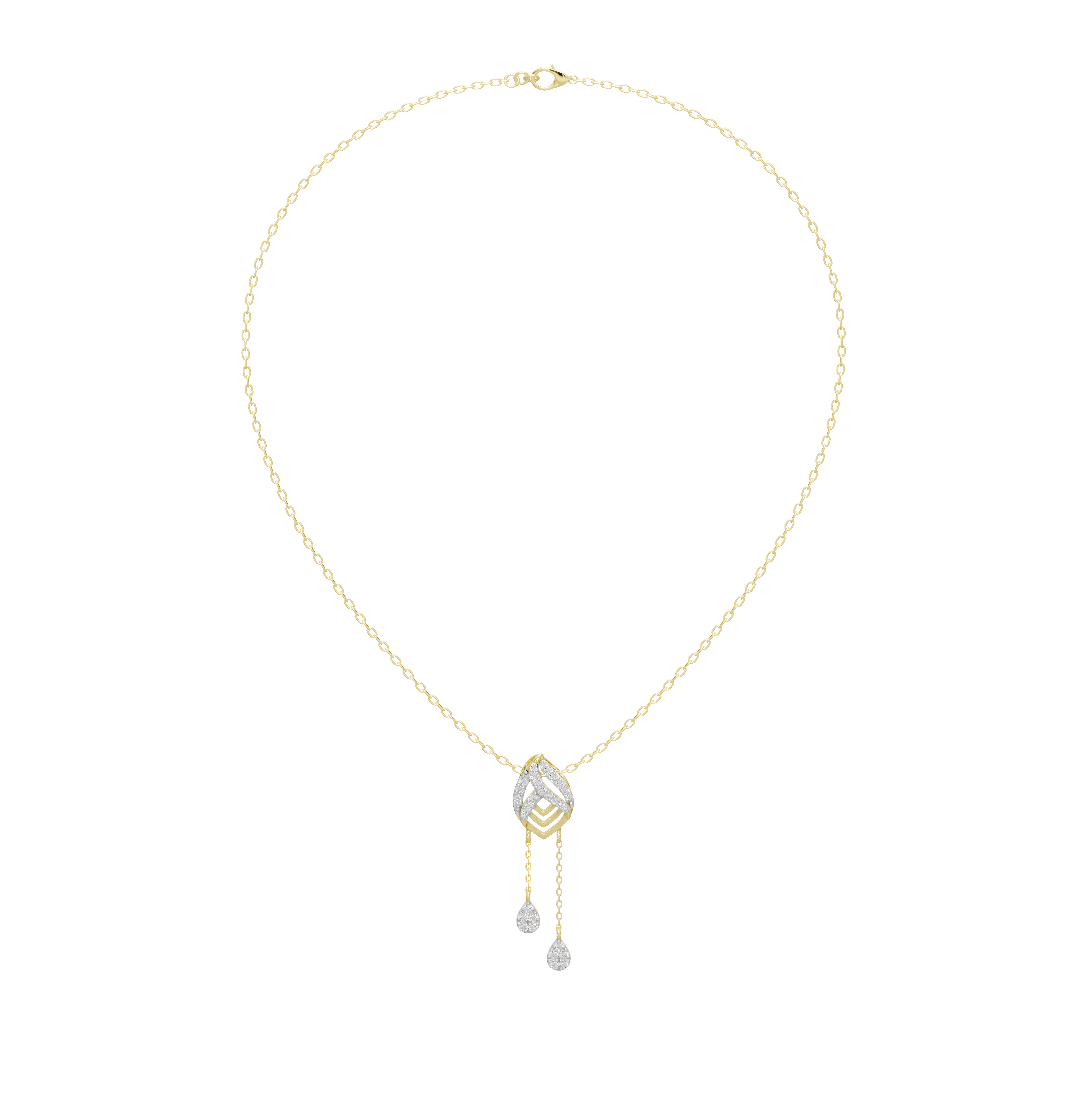 Earring Frame Tassel -Lab Diamond Necklace