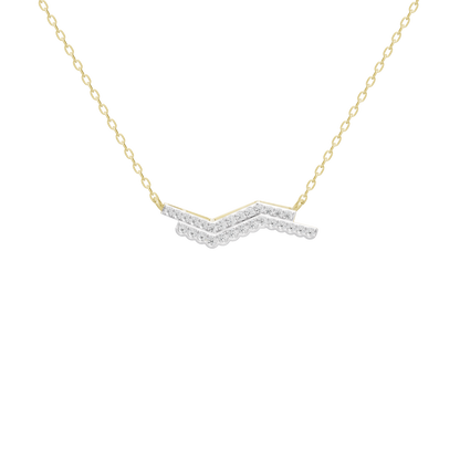 Yellow gold vermeil lab diamond chevron necklace pendant on chain