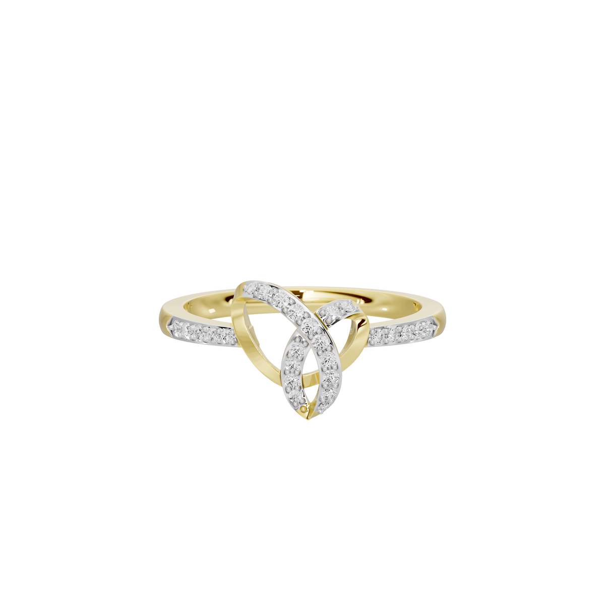 Yellow gold vermeil infinity lab diamond ring with pavé sparkle band