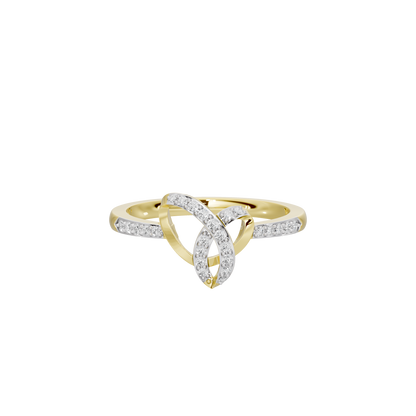 Yellow gold vermeil infinity lab diamond ring with pavé sparkle band