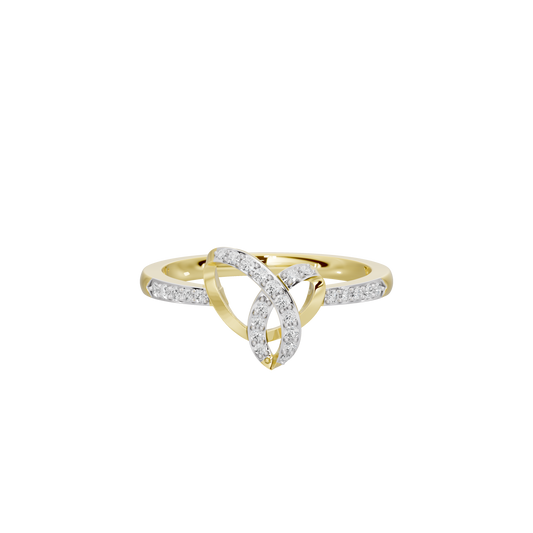 Yellow gold vermeil infinity lab diamond ring with pavé sparkle band