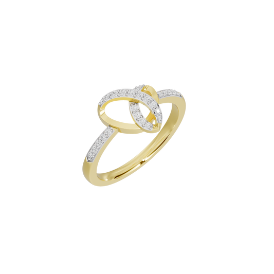 Yellow gold vermeil infinity lab diamond ring with oval center stones