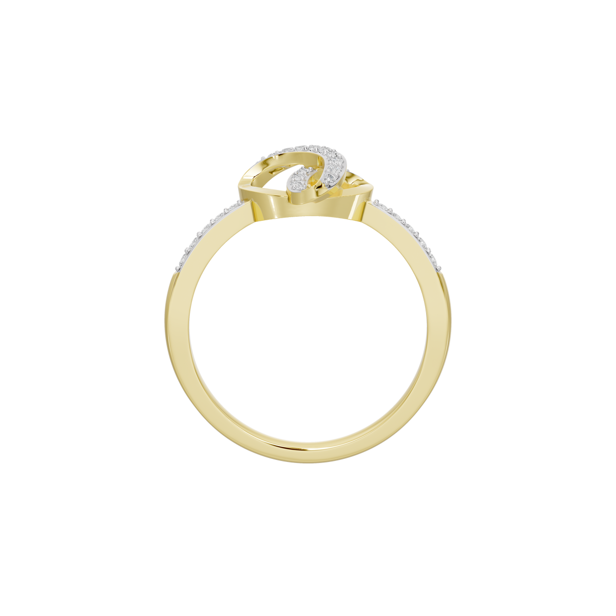 Yellow gold vermeil infinity lab diamond ring with small center stone