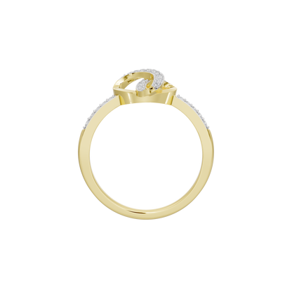 Yellow gold vermeil infinity lab diamond ring with small center stone