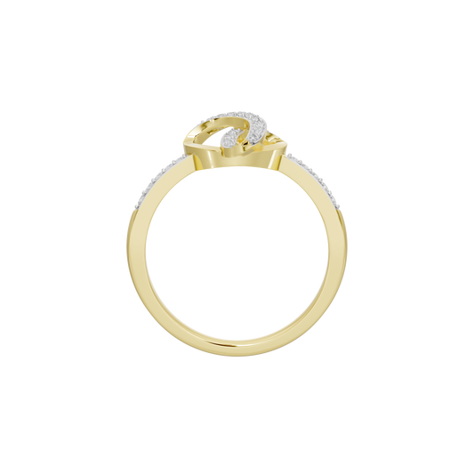Yellow gold vermeil infinity lab diamond ring with small center stone