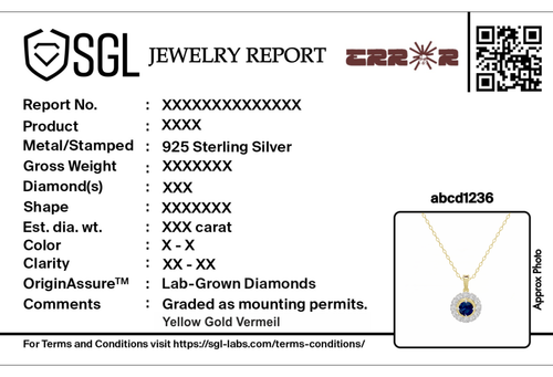 Yellow gold vermeil diamond pendant necklace with blue center stone and halo