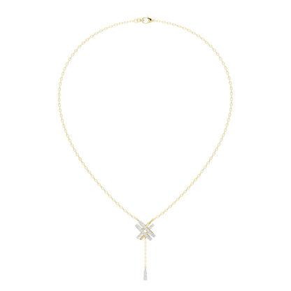 Yellow gold vermeil cross pendant with diamond drop charm and fine chain