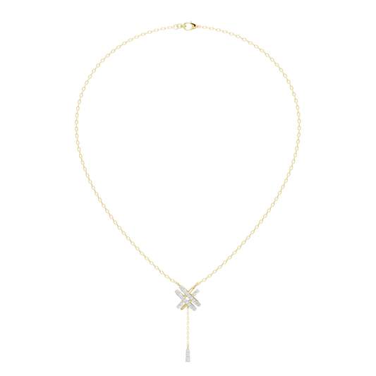Yellow gold vermeil cross pendant with diamond drop charm and fine chain