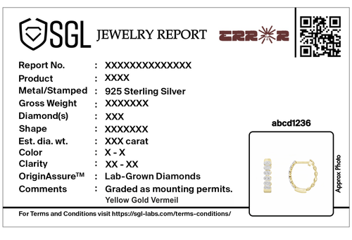 Jewelry report for lab diamond earrings