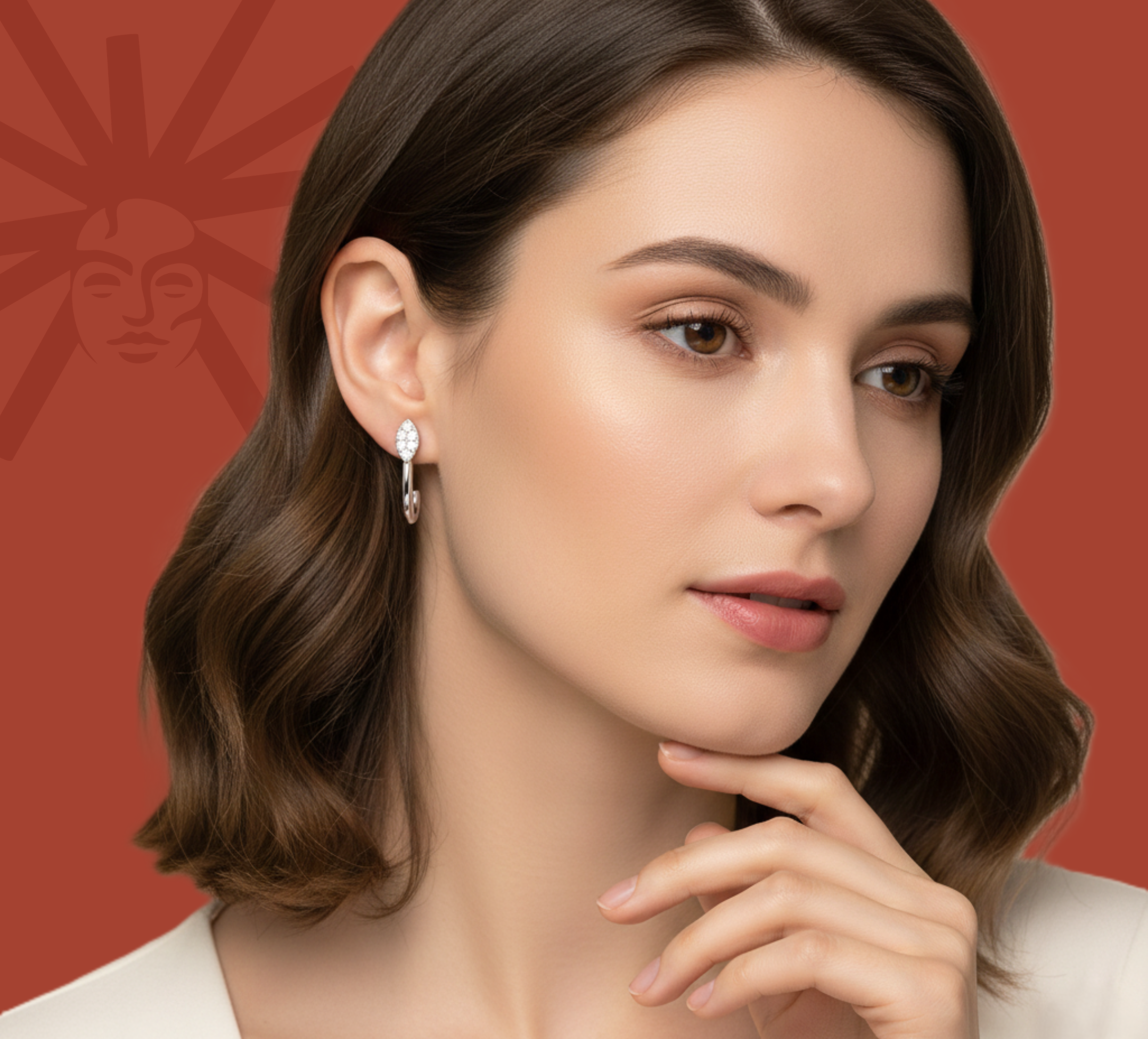 Lattice Marquise - Lab Diamond Earrings