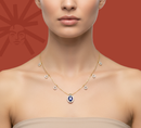 SapphireHalo Charm - Lab Diamond Necklace