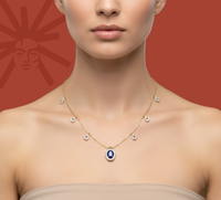 SapphireHalo Charm - Lab Diamond Necklace