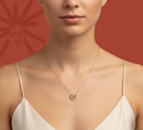 Golden Petal Bow - Lab Diamond Necklace