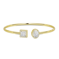 Double Dazz flexcuff 2.324 Carat Lab Grown Diamond Bracelet