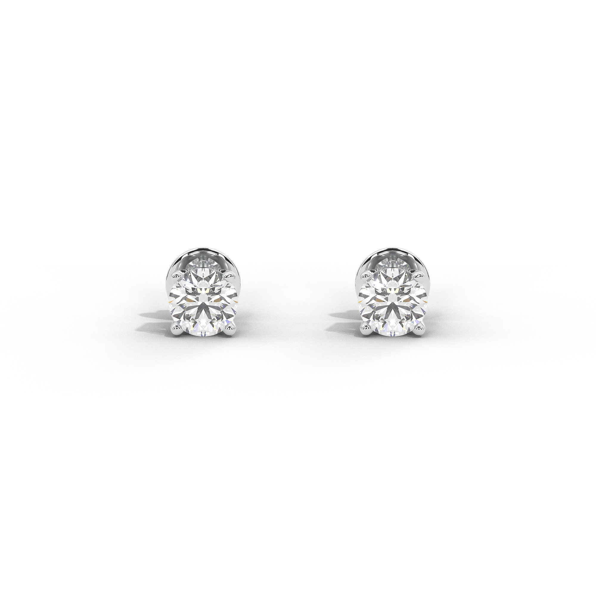 Single Serve Solitaire 1.073 Carat Lab Grown Diamond Stud Earrings -