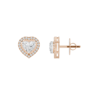 Lil Heart Helo 2.44 Carat Lab Grown Diamond Stud Earrings