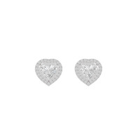 Lil Heart Helo 2.44 Carat Lab Grown Diamond Stud Earrings