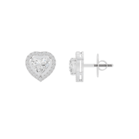 Lil Heart Helo 2.44 Carat Lab Grown Diamond Stud Earrings