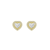Lil Heart Helo 2.44 Carat Lab Grown Diamond Stud Earrings