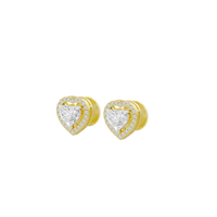 Lil Heart Helo 2.44 Carat Lab Grown Diamond Stud Earrings