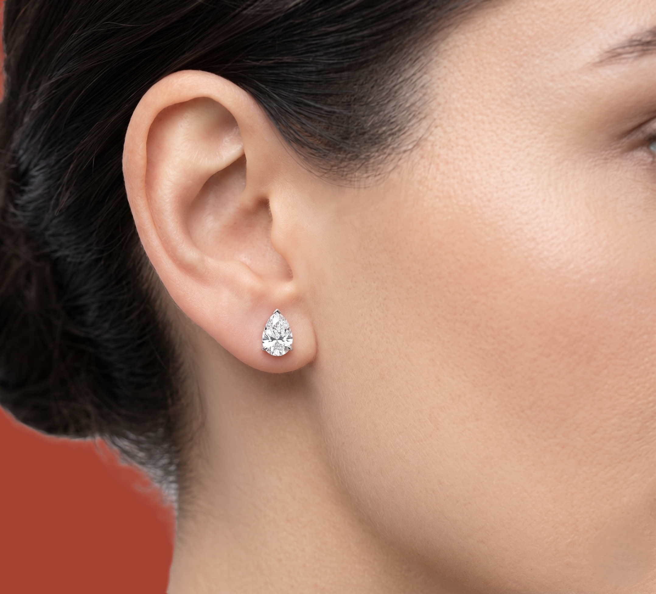 Pear Pressure Solitaire Stud - Lab Diamond Earrings