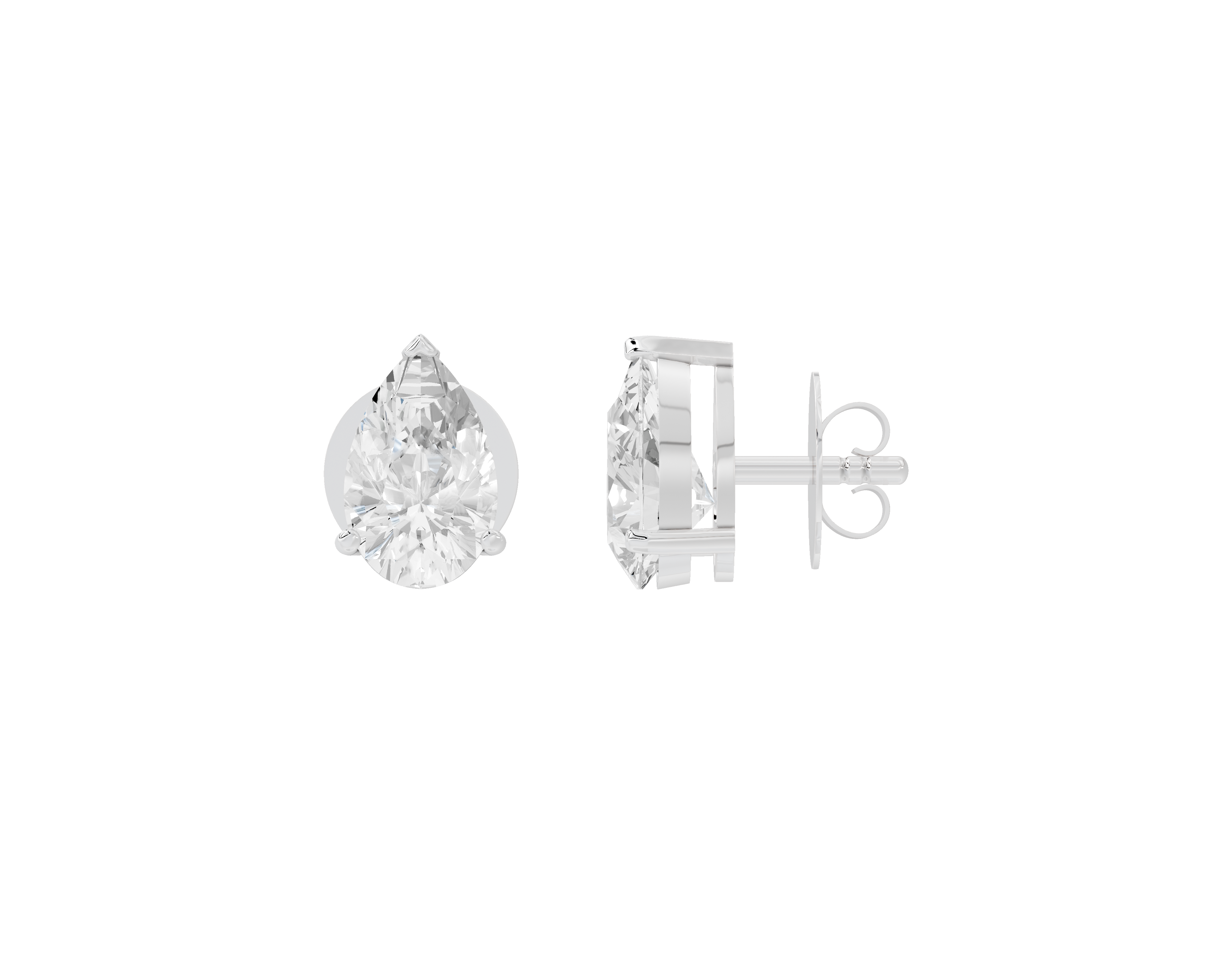 Pear Pressure Solitaire Stud - Lab Diamond Earrings