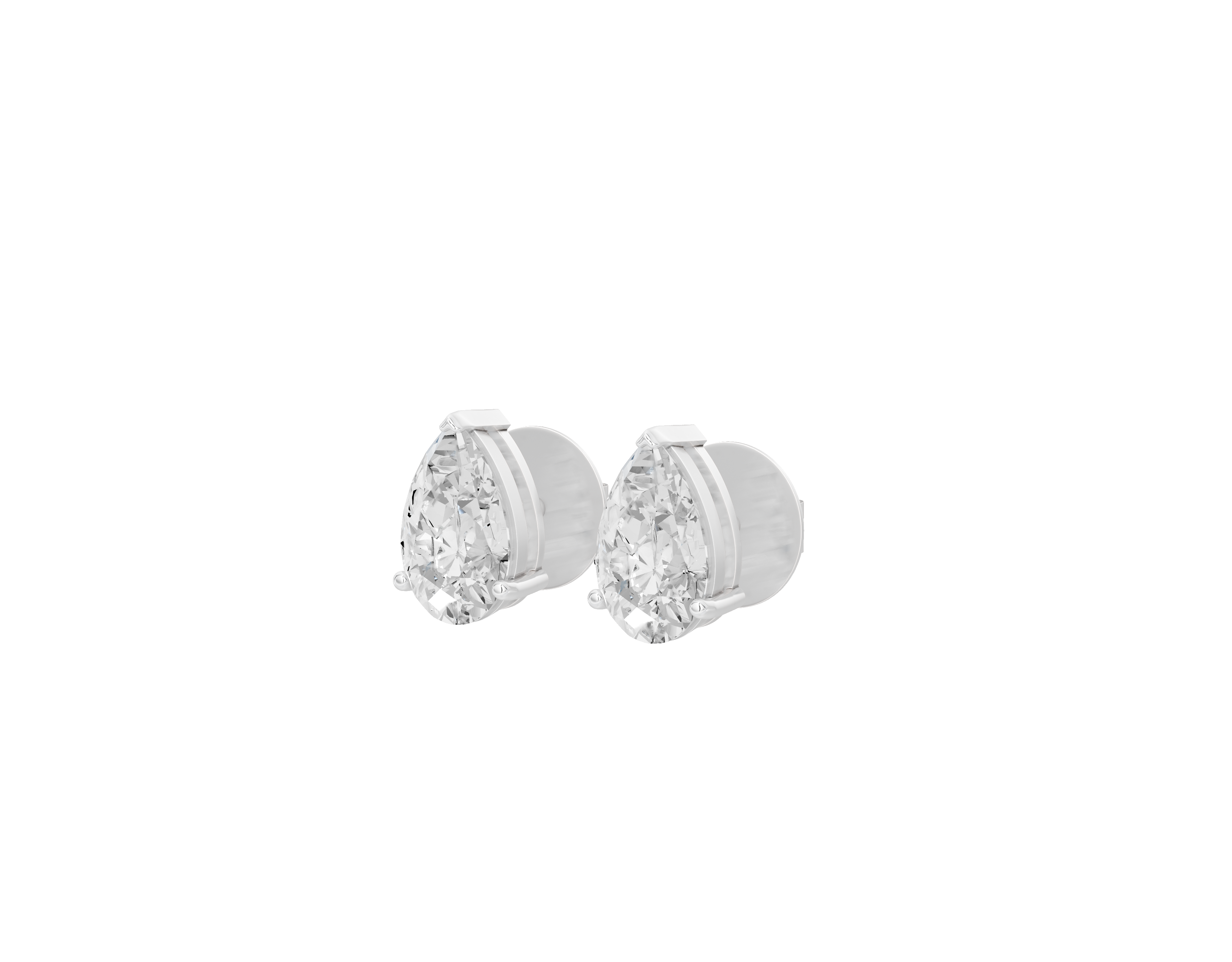 Pear Pressure Solitaire Stud - Lab Diamond Earrings
