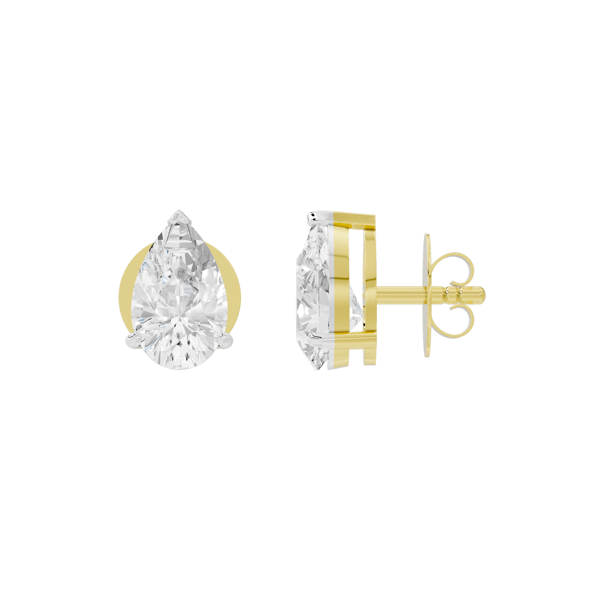 Pear Pressure Solitaire 1.213 Carat Lab Grown Diamond Stud Earrings