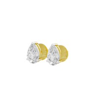 Pear Pressure Solitaire 1.213 Carat Lab Grown Diamond Stud Earrings