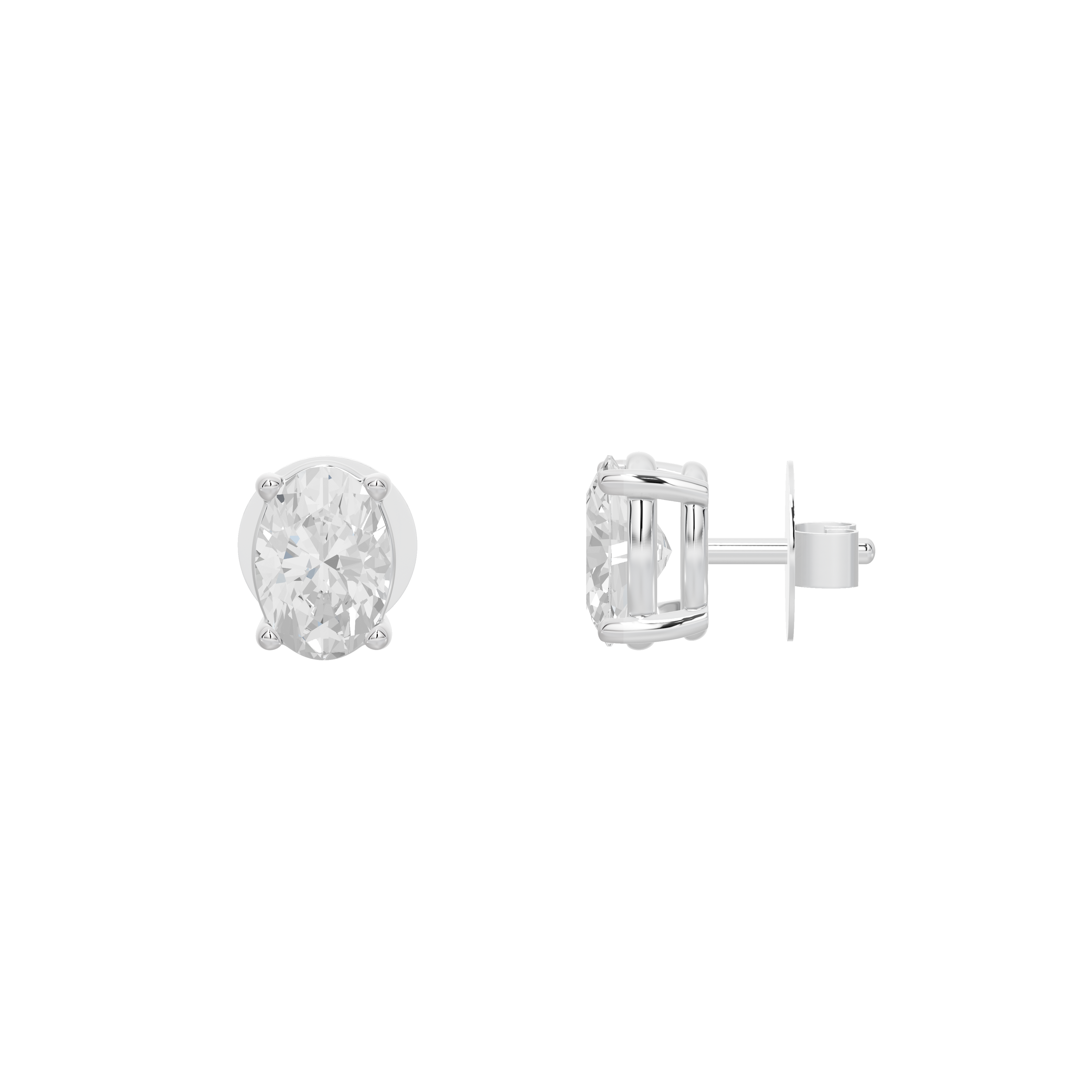 Auri Softly Oval Stud Lab Diamond Earrings