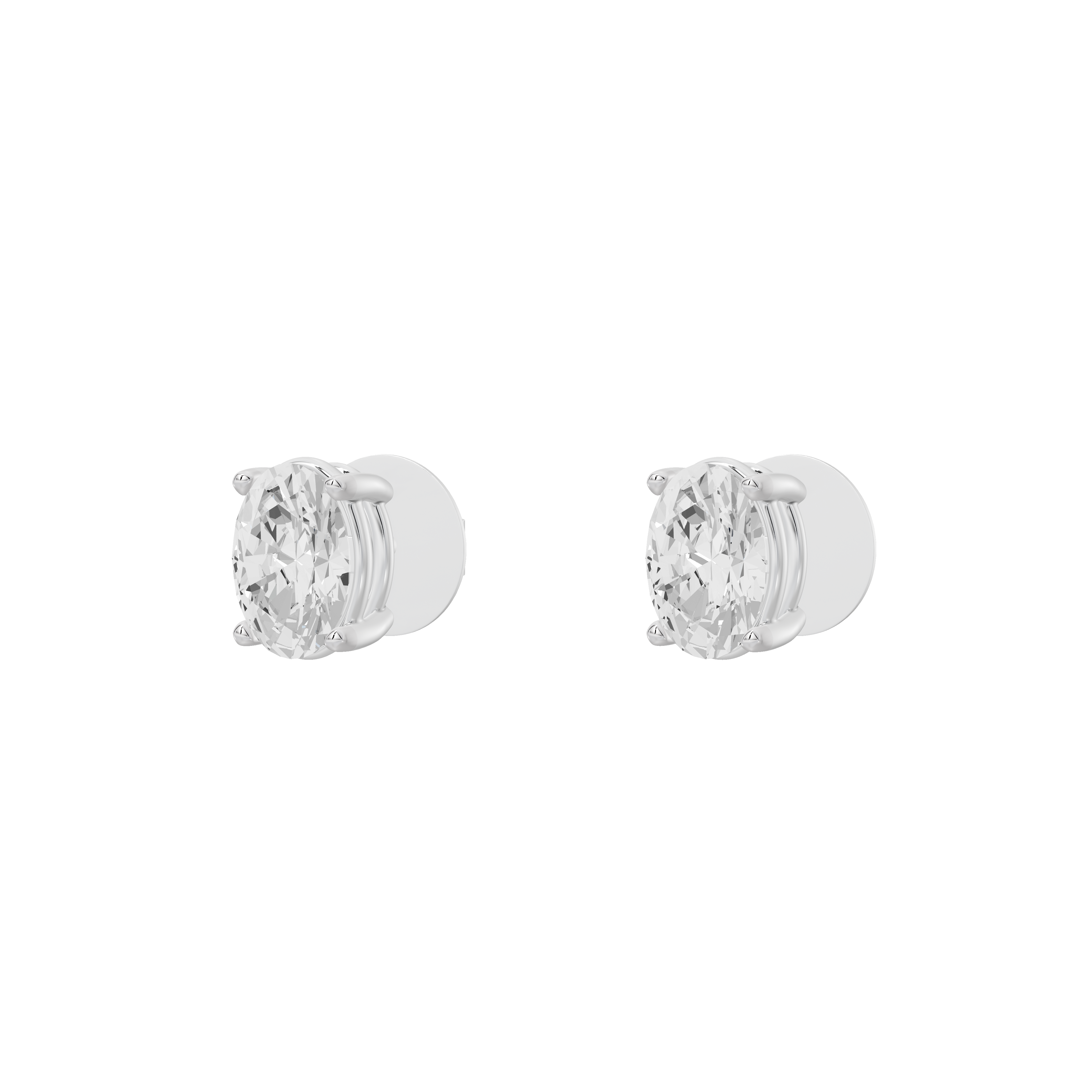 Auri Softly Oval Stud Lab Diamond Earrings